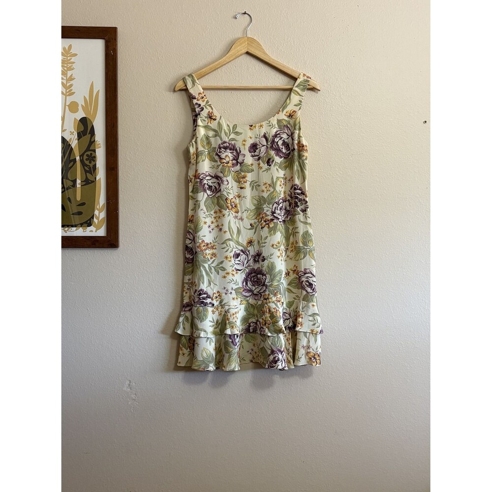 1990s Cottagecore Tiered Flounce Floral Tank Dress